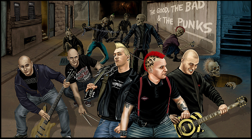 punk style, comic artwork by Sucker