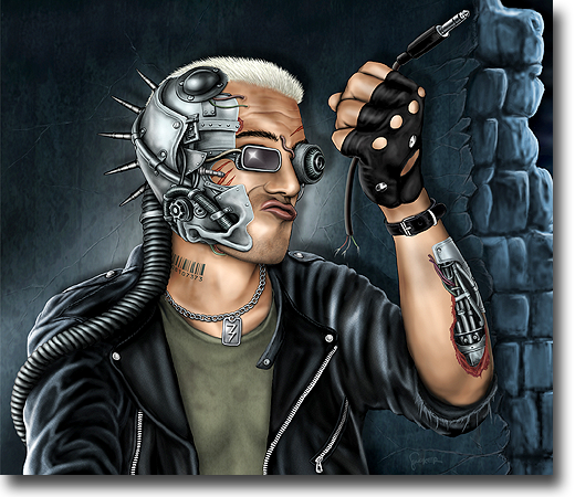 cyberpunk, comic by Sucker