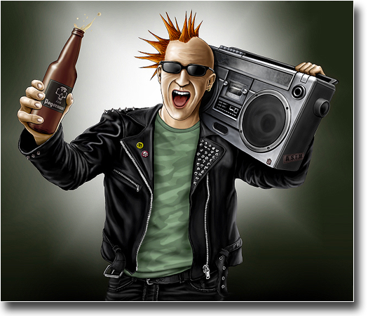 punk rocker, comic by Sucker